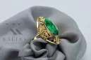 Vintage craft Ring Emerald 14K Yellow gold vrc014y